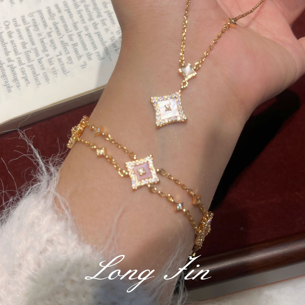 Geometric Mother-of-Pearl Star Jewelry Set