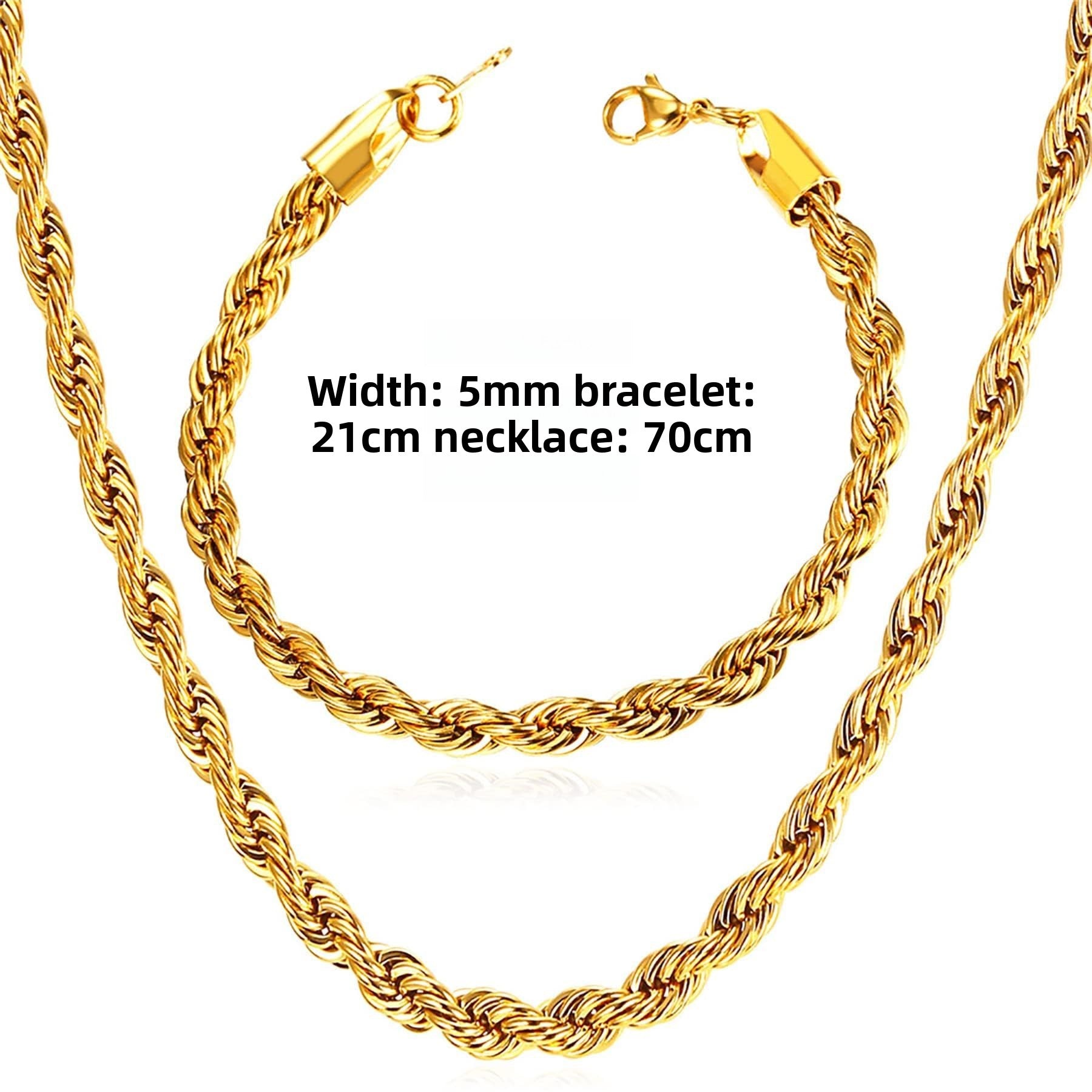 Stainless Steel Twisted rope chain necklace
