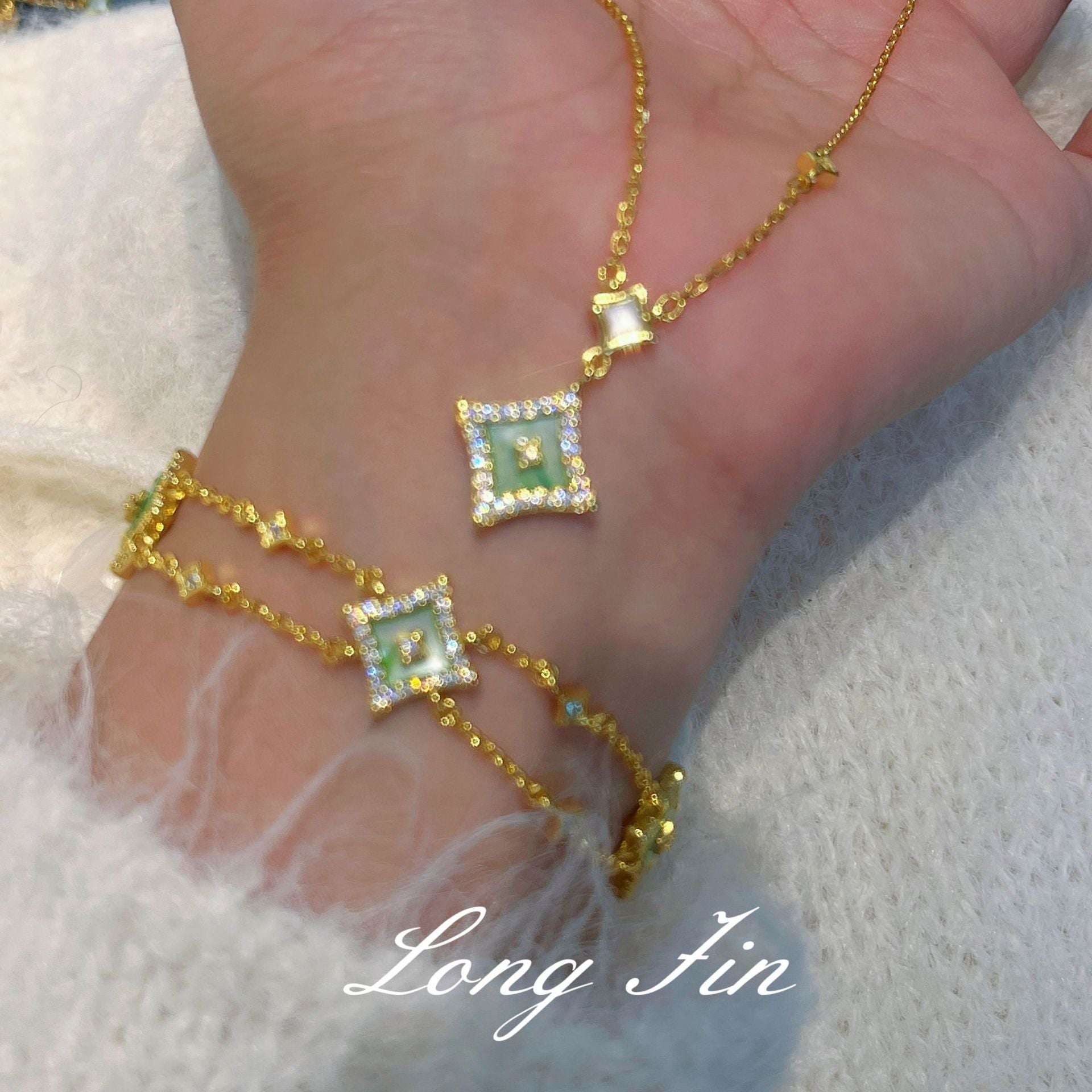 Geometric Mother-of-Pearl Star Jewelry Set