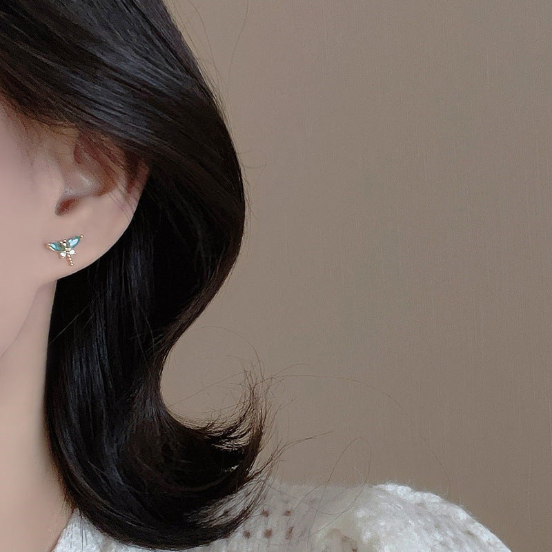 Dragonfly Earrings Gold Plated Geometric Jewelry