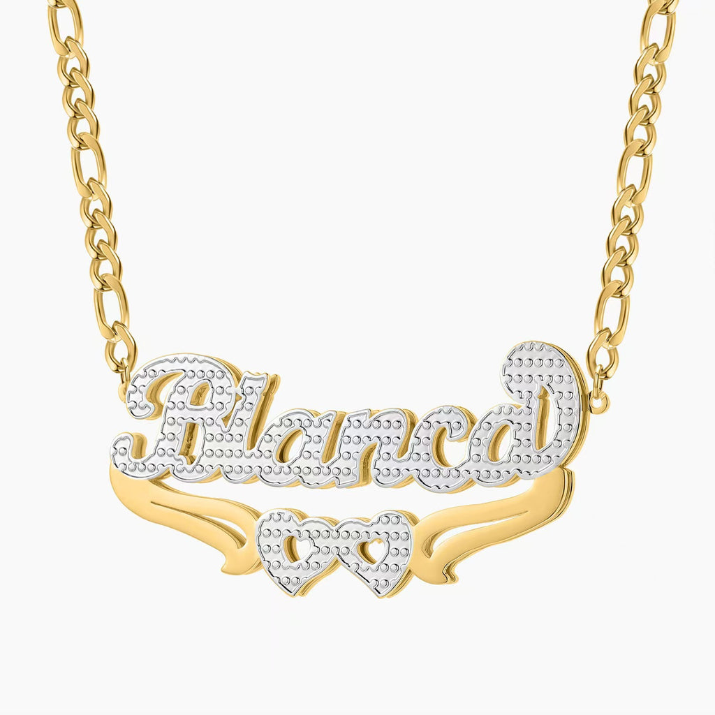 Personalized Double-Layer Name Necklace with Gold Plating