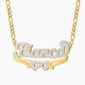 Personalized Double-Layer Name Necklace with Gold Plating