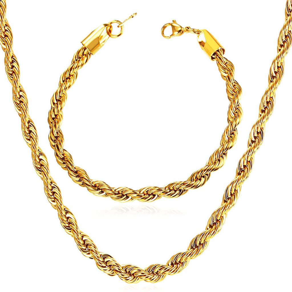 Stainless Steel Twisted rope chain necklace