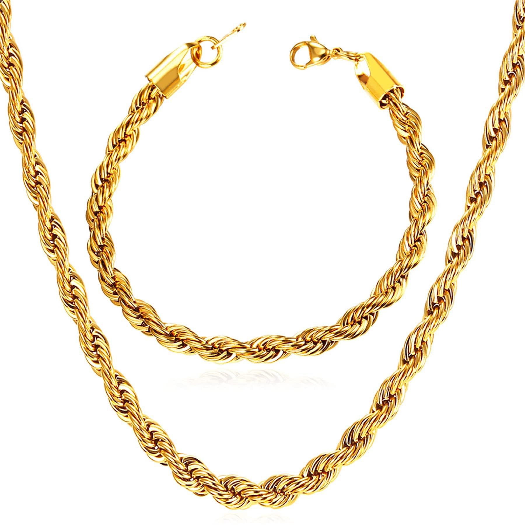 Stainless Steel Twisted rope chain necklace