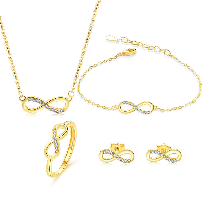 Gold & Silver 4-piece jewelry set