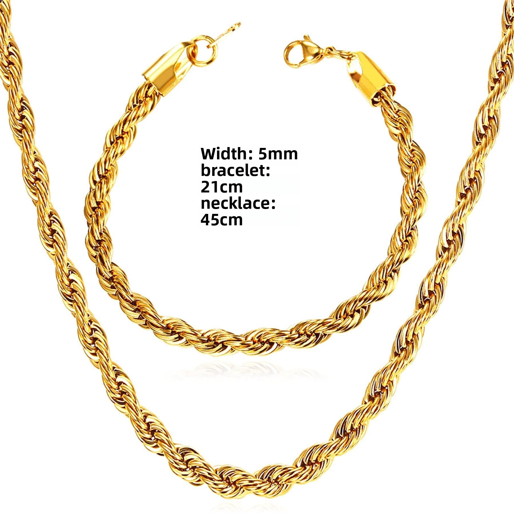 Stainless Steel Twisted rope chain necklace