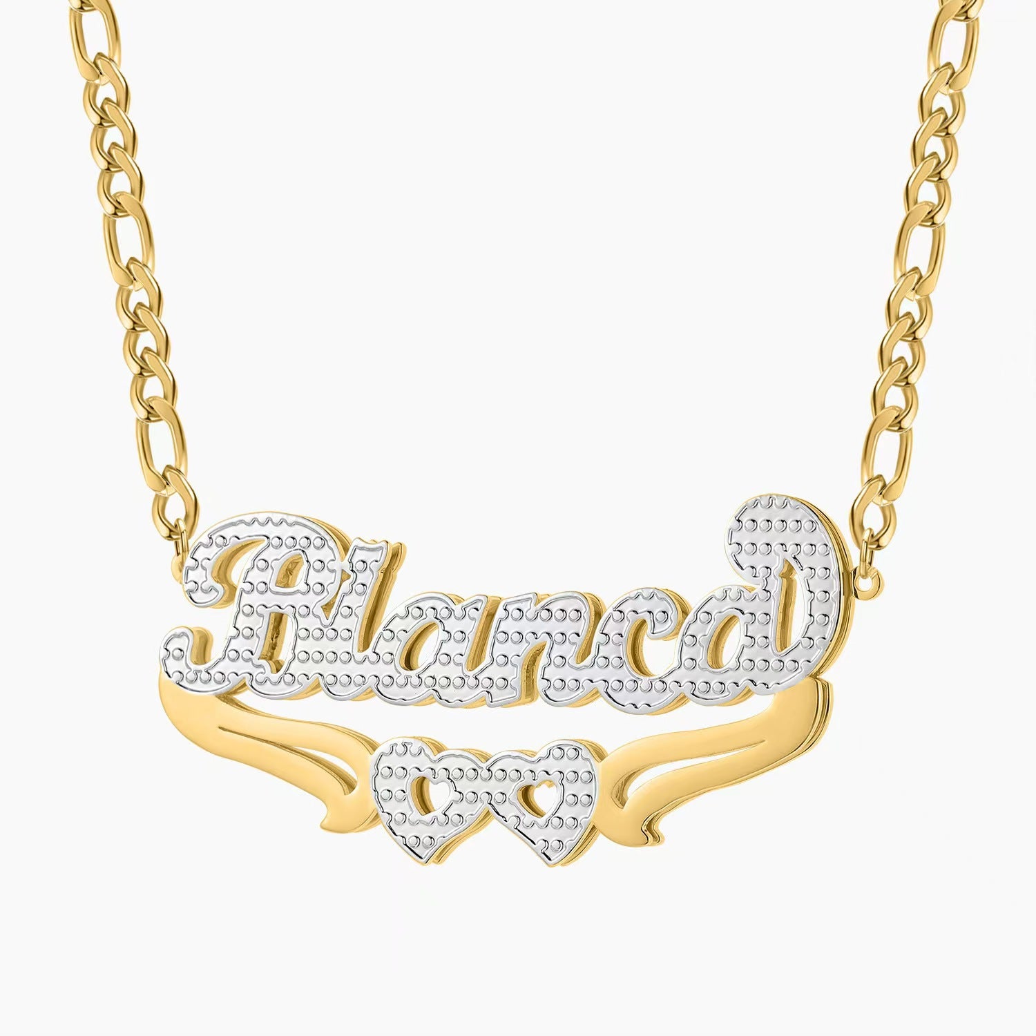 Personalized Double-Layer Name Necklace with Gold Plating