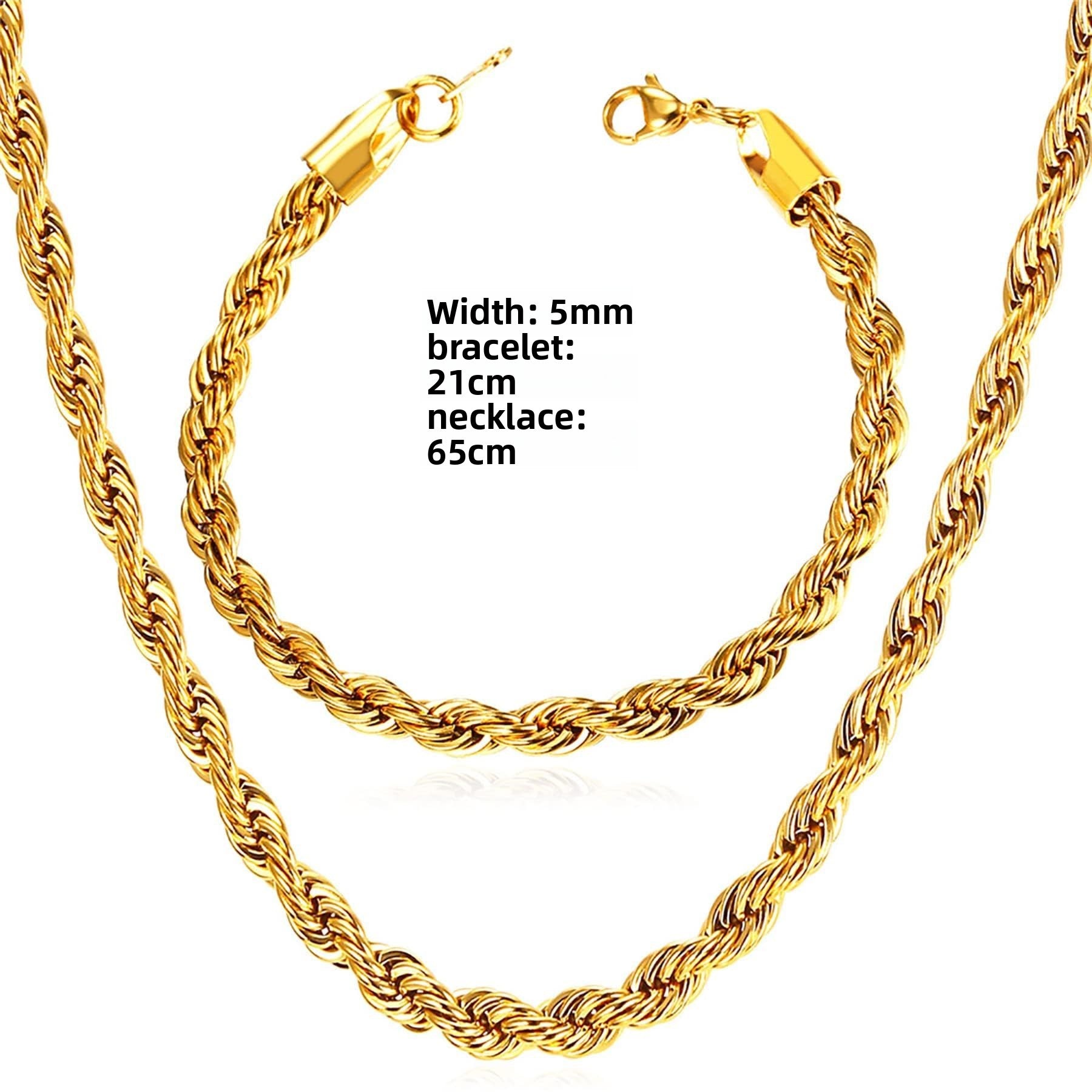 Stainless Steel Twisted rope chain necklace