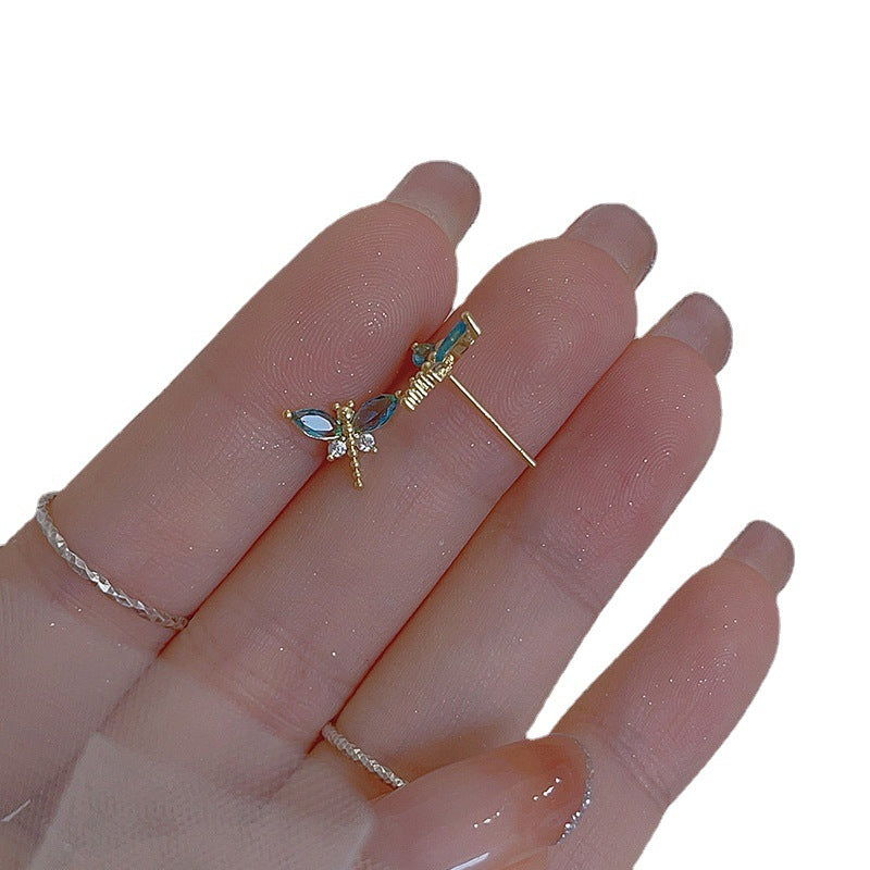 Dragonfly Earrings Gold Plated Geometric Jewelry
