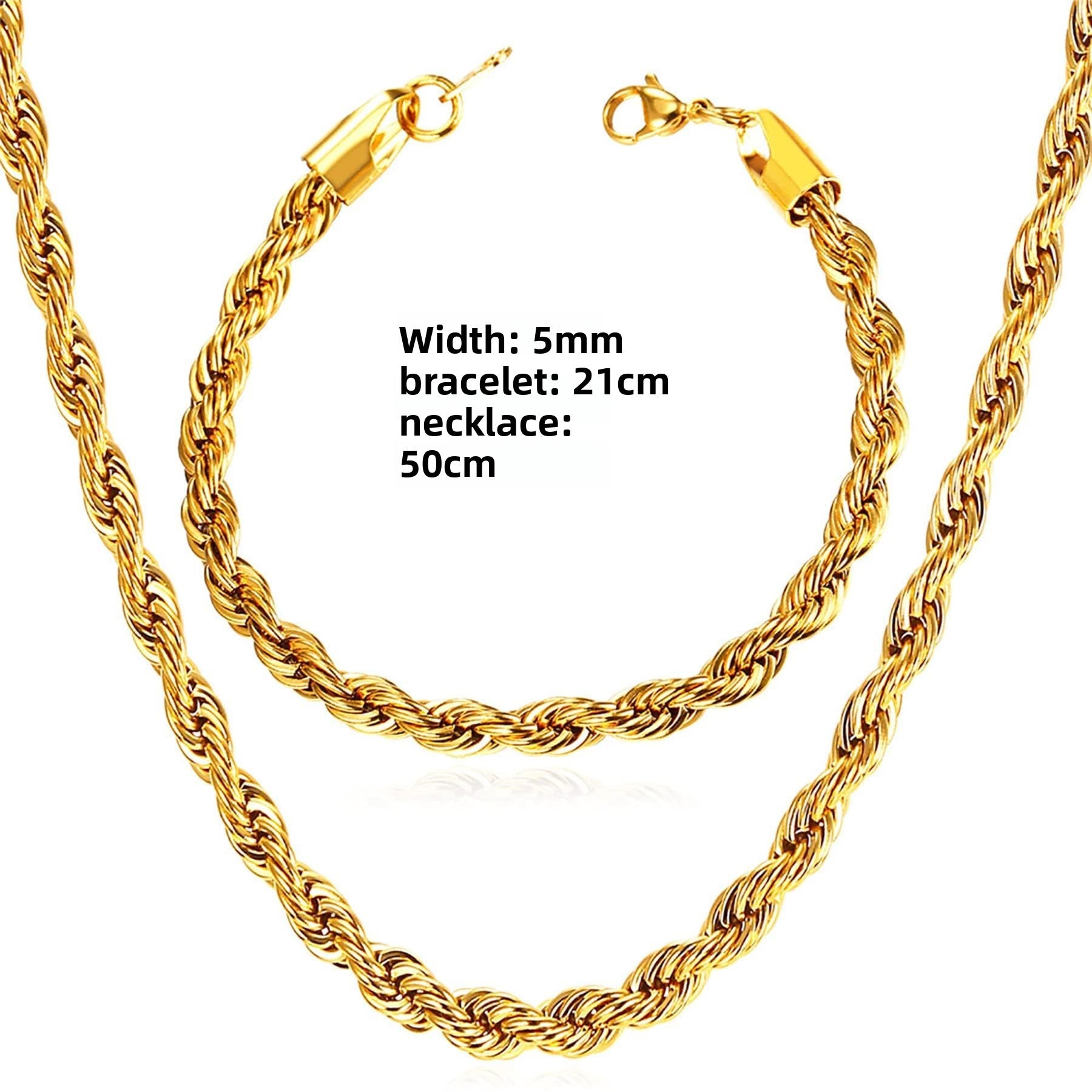 Stainless Steel Twisted rope chain necklace