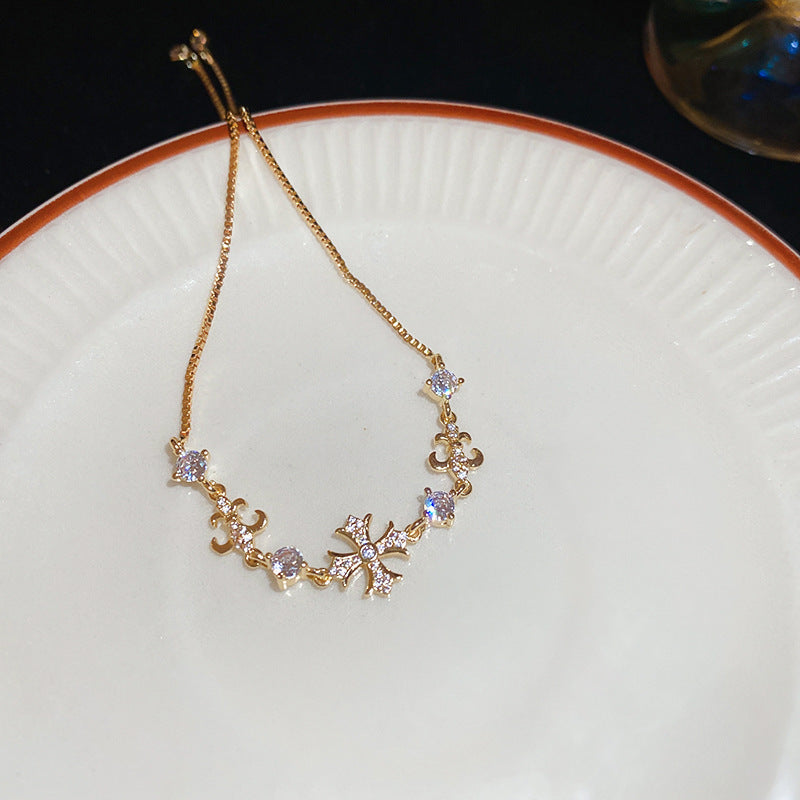 Light Luxury Zircon Imitation Pearl Hand Jewelry