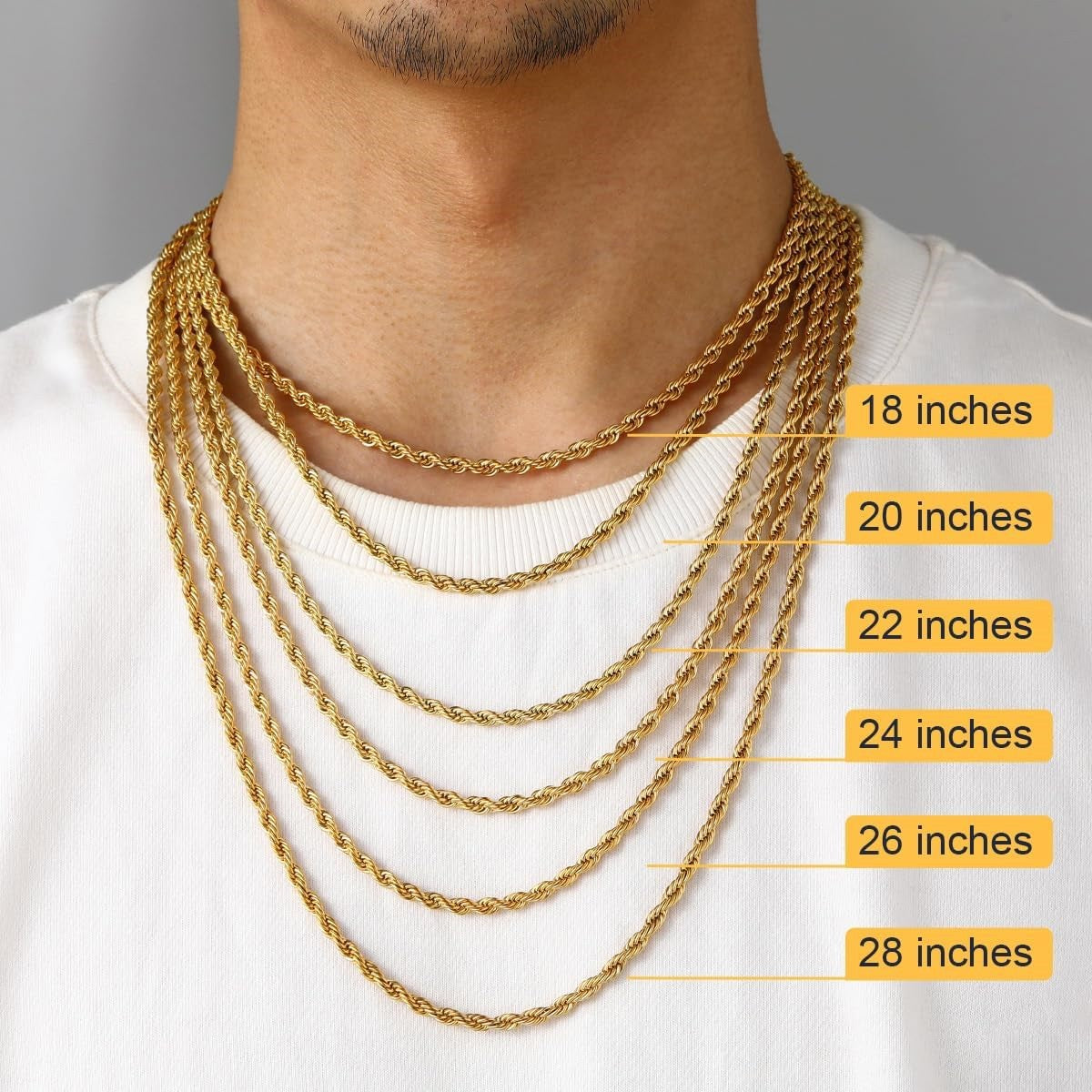 Stainless Steel Twisted rope chain necklace