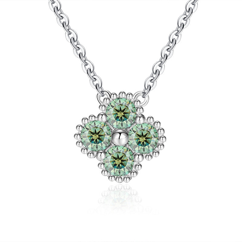 Sterling Silver Moissanite Clover Jewelry Set