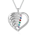 Personalized Heart Birthstone Necklace