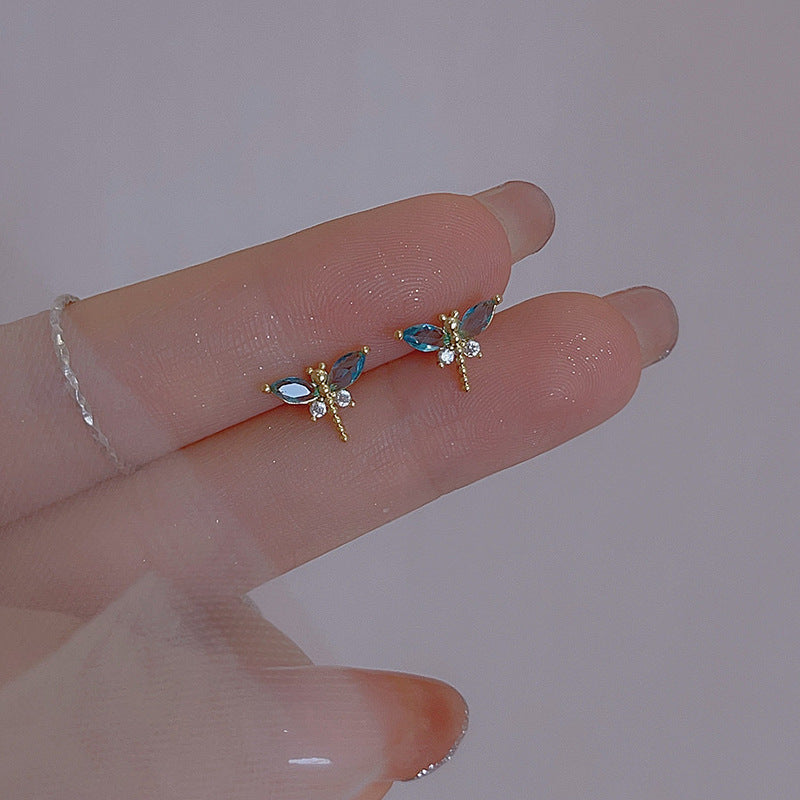 Dragonfly Earrings Gold Plated Geometric Jewelry