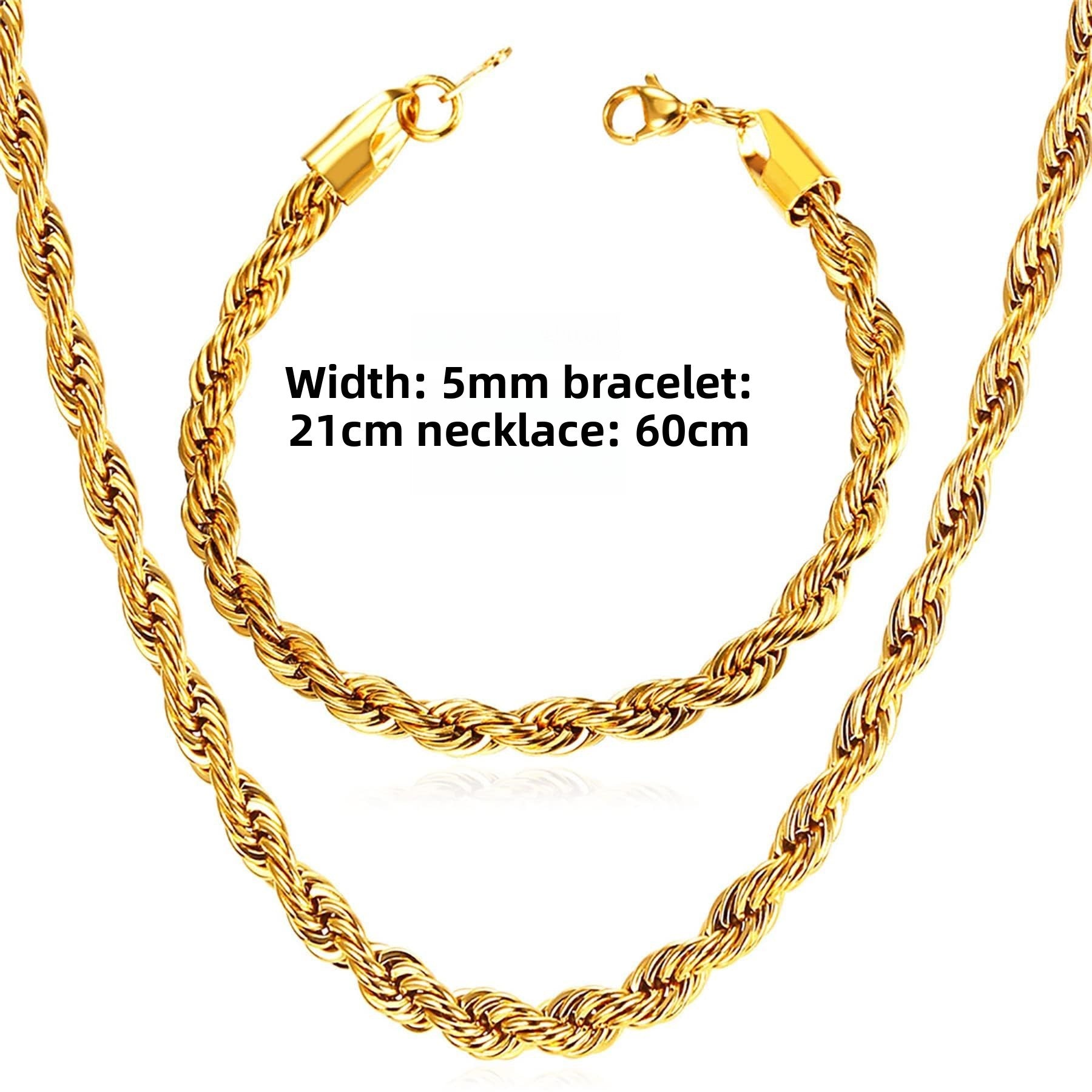 Stainless Steel Twisted rope chain necklace