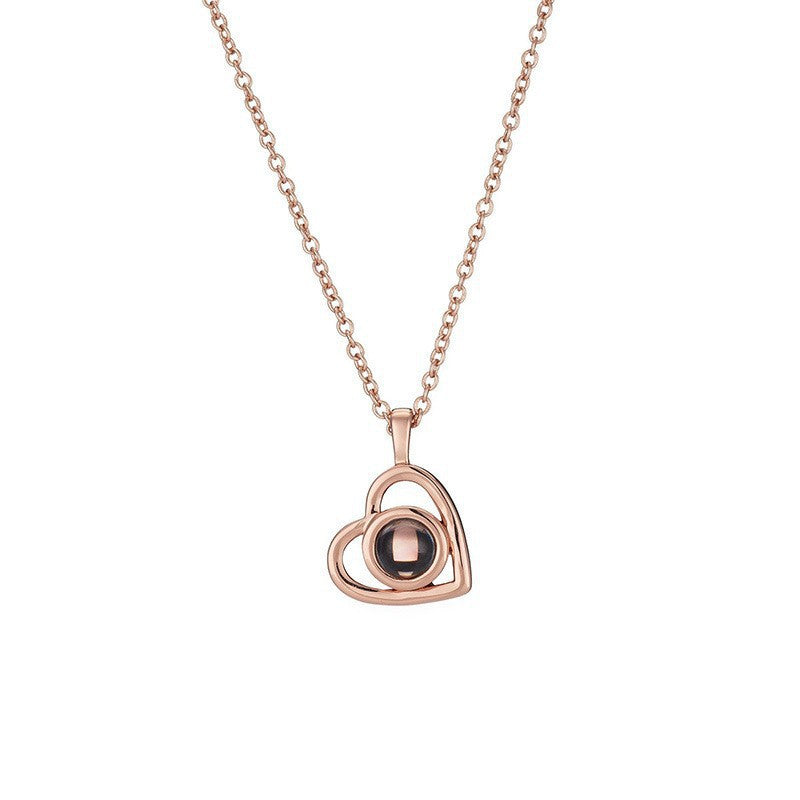 Heart-shaped photo projection necklace