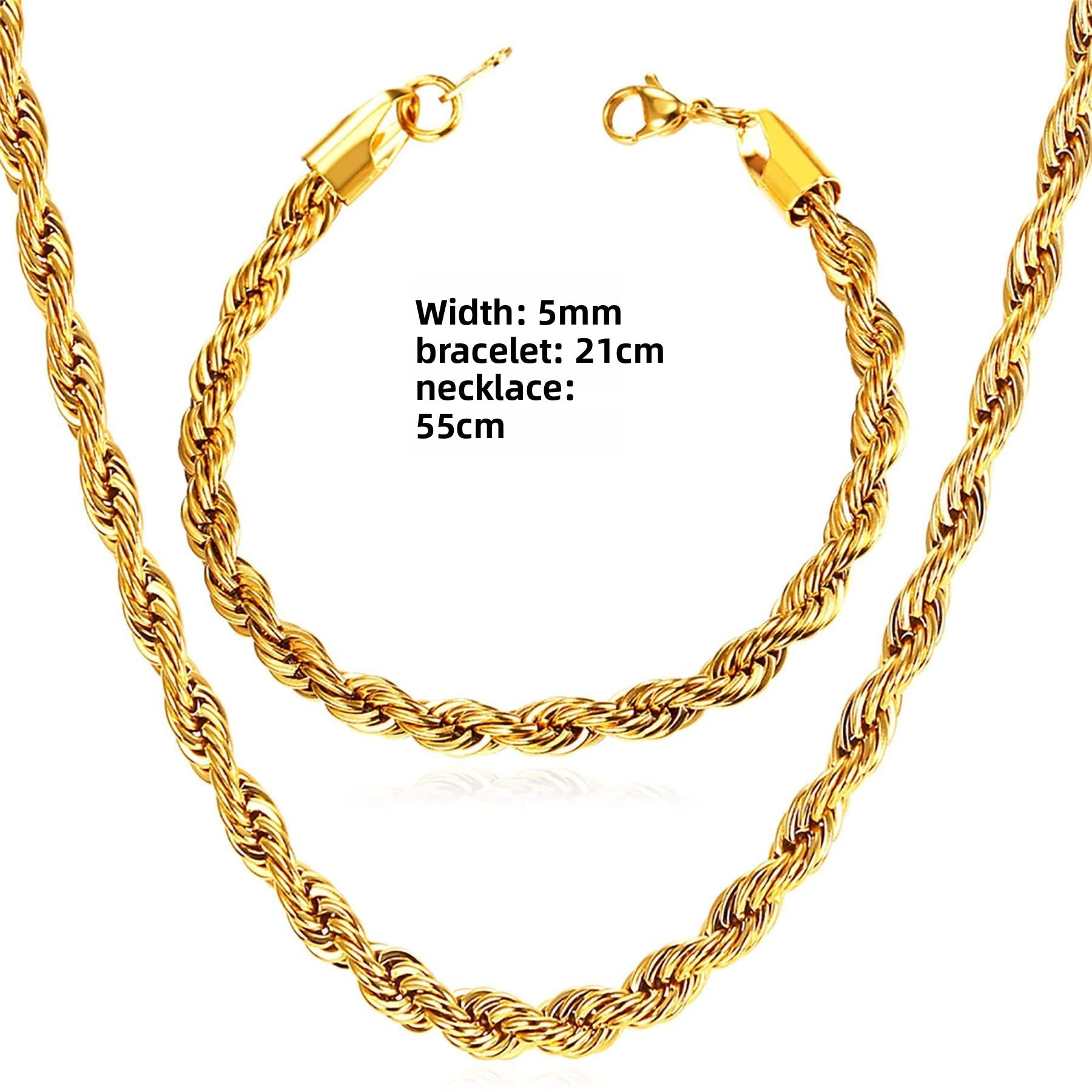 Stainless Steel Twisted rope chain necklace