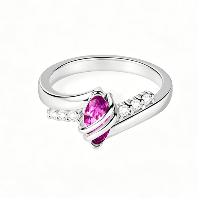 Custom College Graduation Birthstone Ring with Engraving